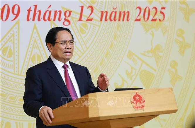 El primer ministro de Vietnam, Pham Minh Chinh, preside la 25ª reunión del Comité Directivo Nacional para la Lucha contra la pesca IUU. (Foto: VNA)