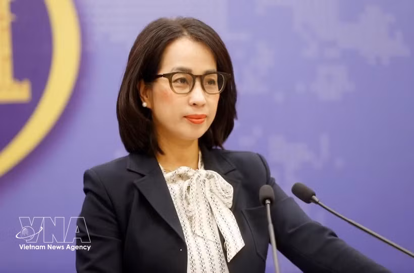 La portavoz del Ministerio de Relaciones Exteriores, Le Thi Thu Hang. (Foto: VNA)