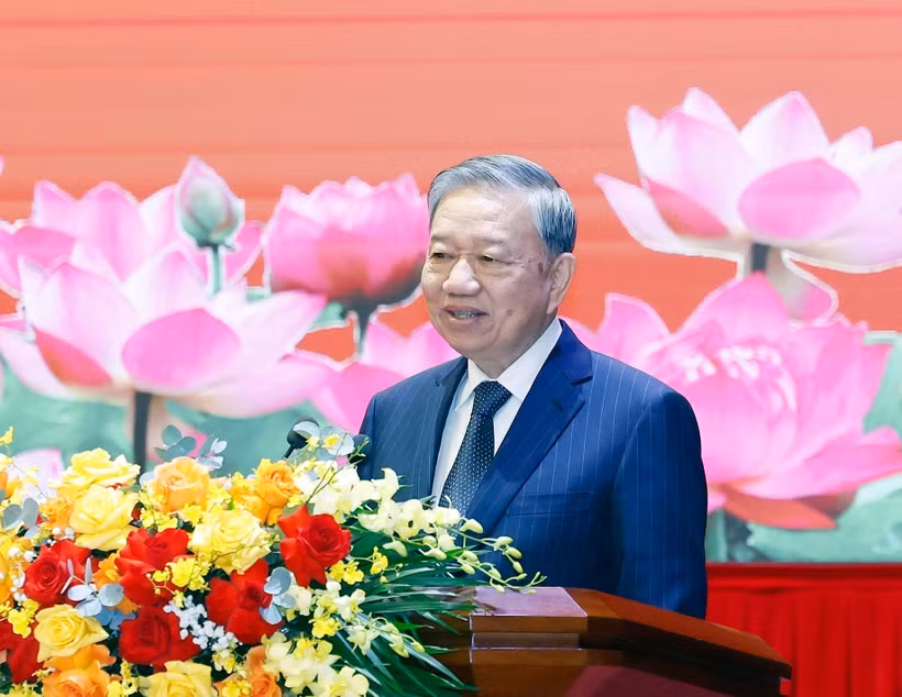 El secretario general del Partido Comunista de Vietnam, To Lam, en el evento. (Foto: VNA)