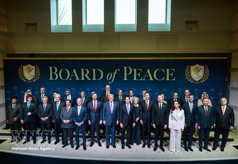 El secretario general del Partido Comunista de Vietnam, To Lam, en la reunión inaugural de la Junta de Paz sobre Gaza (Foto: VNA)