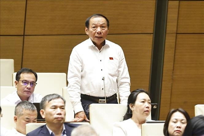 El ministro de Cultura, Deportes y Turismo de Vietnam, Nguyen Van Hung, en su intervención ante la Asamblea. (Foto: VNA)