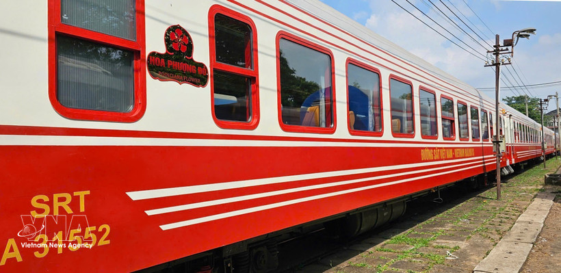 Un vagón de tren de Vietnam diseñado al estilo de Indochina. (Foto: VNA)