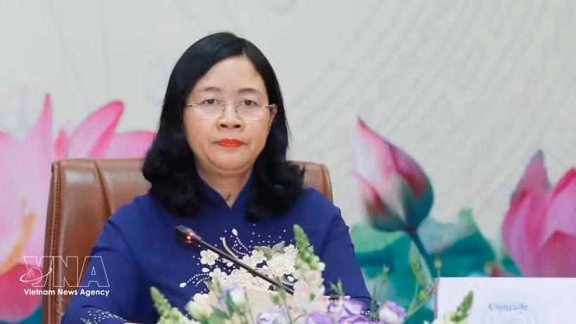 La presidenta del Frente de la Patria de Vietnam (FPV), Bui Thi Minh Hoai (Foto: VNA)