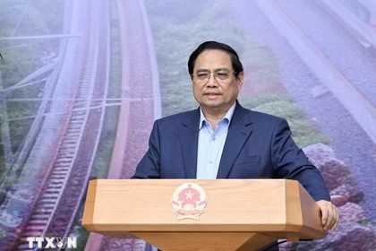 El primer ministro Pham Minh Chinh habla en la cita (Fuente: VNA)