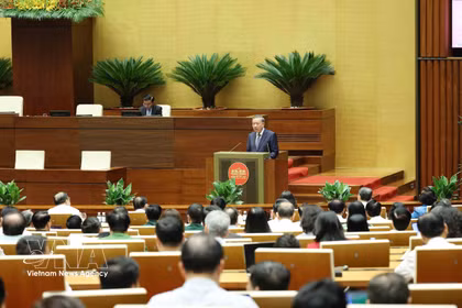 El secretario general del Partido Comunista y presidente de Vietnam, To Lam, habla en la cita (Fuente: VNA)