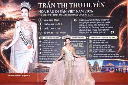 Tran Thi Thu Huyen, Miss Patrimonio Vietnam 2026, representará a Vietnam en el concurso. Foto: VNA