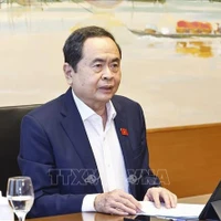 El presidente de la Asamblea Nacional de Vietnam, Tran Thanh Man, interviene en la sesión de debate. (Fuente: VNA)