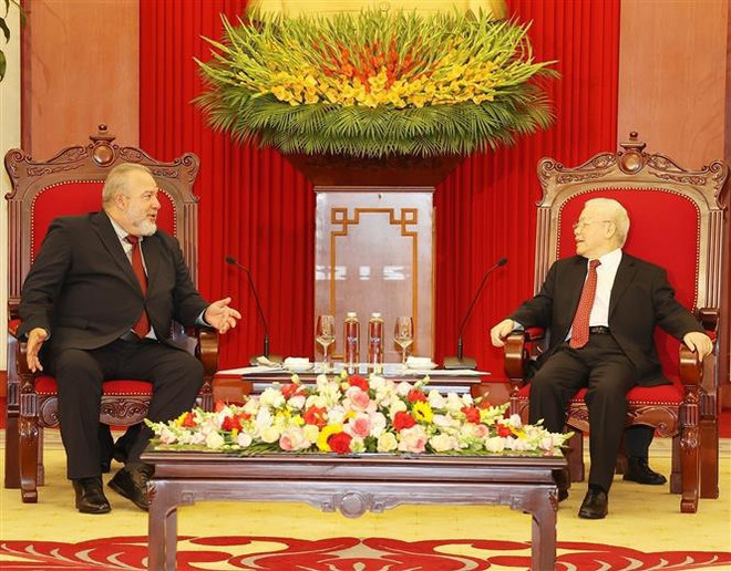 Máximo dirigente partidista de Vietnam reafirma solidaridad invariable con Cuba ảnh 1 Máximo dirigente partidista de Vietnam reafirma solidaridad invariable con Cuba ảnh 1