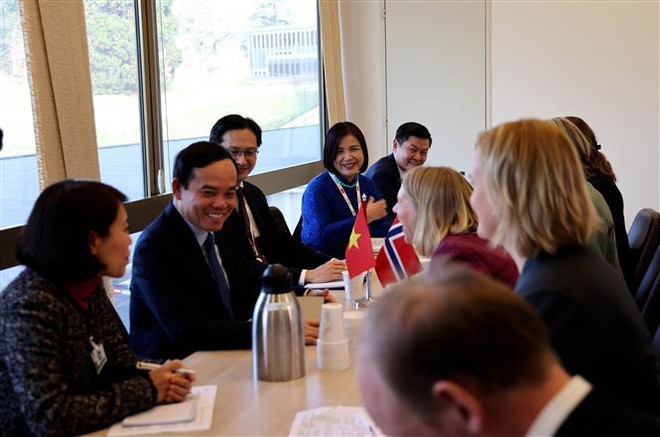 Vicepremier vietnamita se reúne con altos funcionarios de varios países en Ginebra ảnh 3 Vicepremier vietnamita se reúne con altos funcionarios de varios países en Ginebra ảnh 3