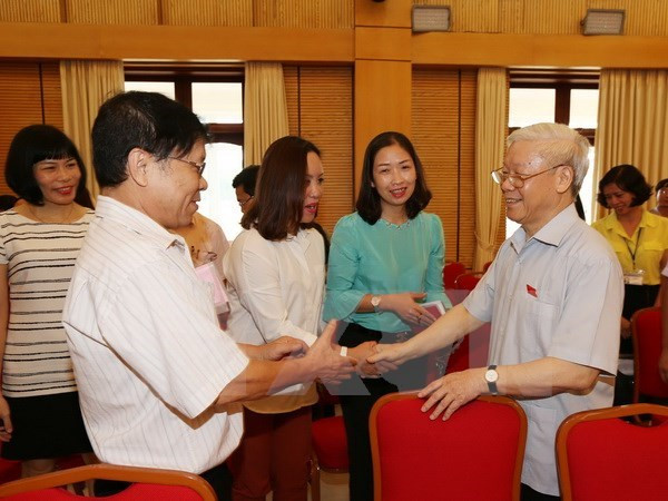Secretario general del PCV dialoga con votantes de Hanoi ảnh 1 Secretario general del PCV dialoga con votantes de Hanoi ảnh 1