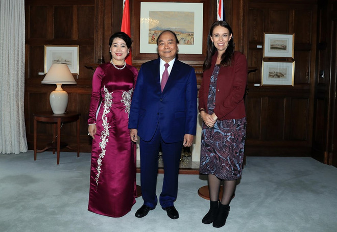 Jacinda Ardern preside acto de bienvenida al primer ministro vietnamita ảnh 1 Jacinda Ardern preside acto de bienvenida al primer ministro vietnamita ảnh 1
