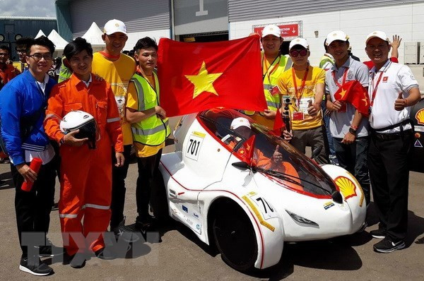 Universitarios vietnamitas ganaron concurso asiático de vehículos eléctricos ảnh 1 Universitarios vietnamitas ganaron concurso asiático de vehículos eléctricos ảnh 1