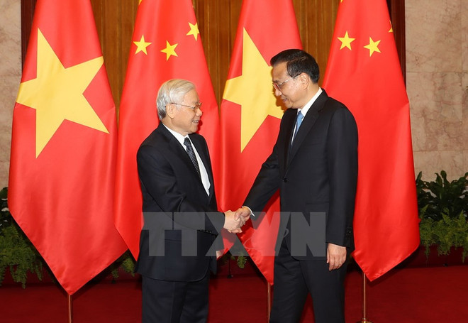 Líder partidista de Vietnam se reúne con premier de China ảnh 1 Líder partidista de Vietnam se reúne con premier de China ảnh 1