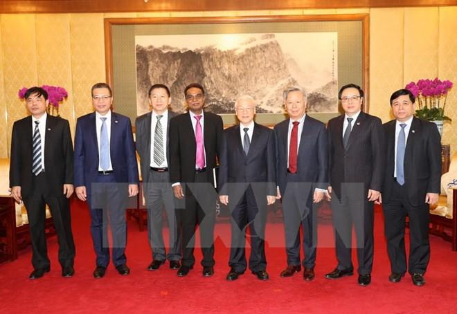 Líder partidista vietnamita recibe a dirigentes de AIIB y de grupo Sunwah ảnh 1 Líder partidista vietnamita recibe a dirigentes de AIIB y de grupo Sunwah ảnh 1