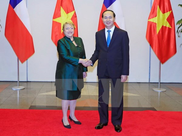 Presidente vietnamita ofrece banquete a Michelle Bachelet ảnh 1 Presidente vietnamita ofrece banquete a Michelle Bachelet ảnh 1