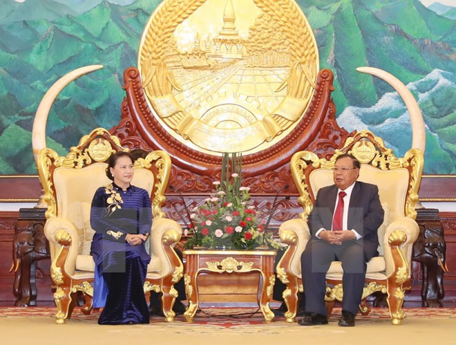 Presidenta del Parlamento vietnamita se reúne con máximo dirigente partidista y presidente de Laos ảnh 1 Presidenta del Parlamento vietnamita se reúne con máximo dirigente partidista y presidente de Laos ảnh 1