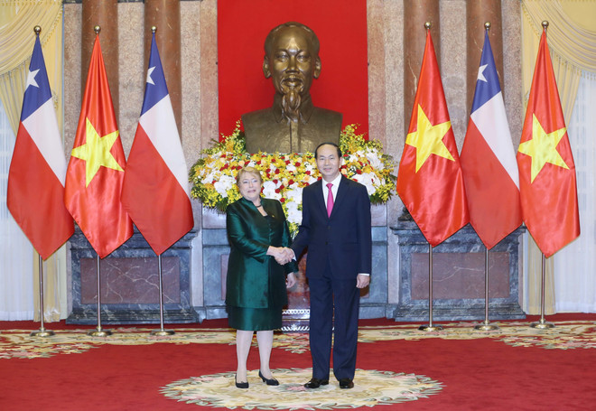 Presidente vietnamita recibe a Michelle Bachelet ảnh 1 Presidente vietnamita recibe a Michelle Bachelet ảnh 1