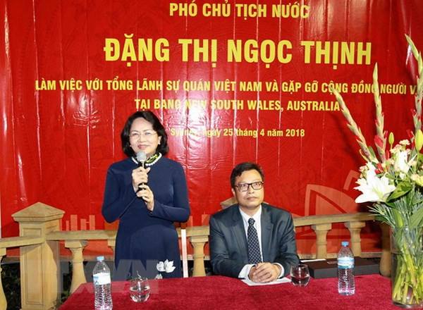 Vicepresidenta de Vietnam se reúne con connacionales en Sídney ảnh 1 Vicepresidenta de Vietnam se reúne con connacionales en Sídney ảnh 1