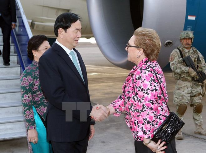 [Foto] Presidente de Vietnam llega a Perú para la Cumbre de APEC ảnh 2