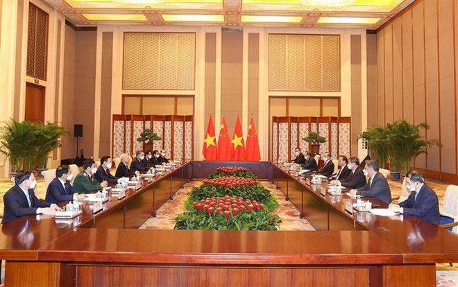 Máximo dirigente partidista de Vietnam se reúne con premier de China ảnh 2 Máximo dirigente partidista de Vietnam se reúne con premier de China ảnh 2