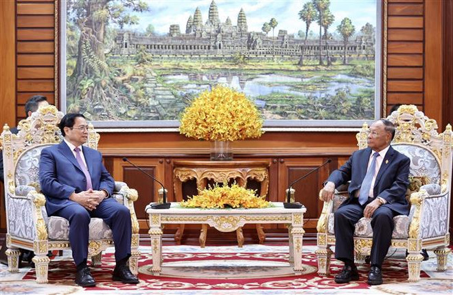 Premier vietnamita sostiene encuentro con presidente de Asamblea Nacional de Camboya ảnh 1