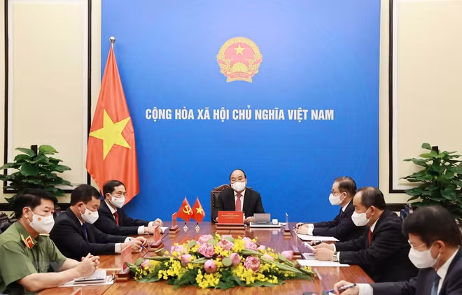 Presidente de Vietnam aboga por impulso de cooperación contra COVID-19 con China ảnh 1