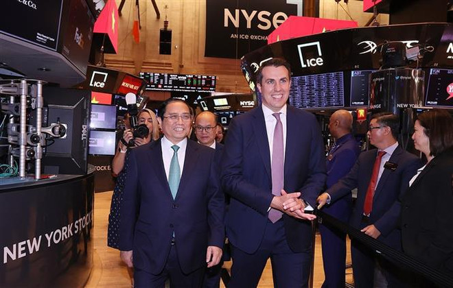 Premier de Vietnam abre sesión bursátil de la Bolsa de Nueva York ảnh 1 Premier de Vietnam abre sesión bursátil de la Bolsa de Nueva York ảnh 1