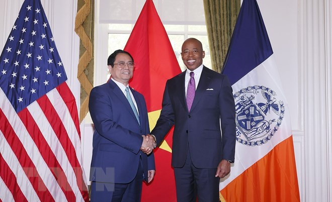 Premier vietnamita recibe al alcalde de Nueva York ảnh 1 Premier vietnamita recibe al alcalde de Nueva York ảnh 1