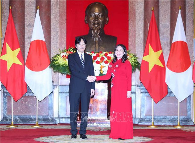 Vicepresidenta vietnamita dialoga con el príncipe heredero de Japón ảnh 1 Vicepresidenta vietnamita dialoga con el príncipe heredero de Japón ảnh 1