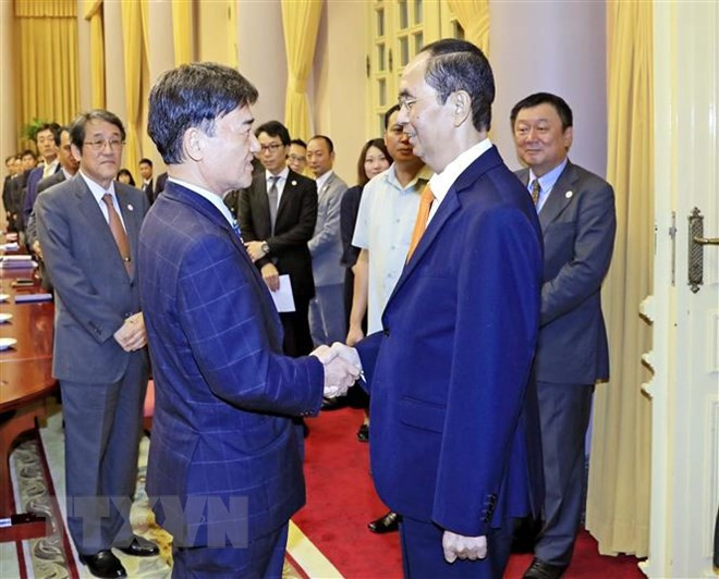 Presidente de Vietnam recibe a delegación empresarial japonesa ảnh 1 Presidente de Vietnam recibe a delegación empresarial japonesa ảnh 1