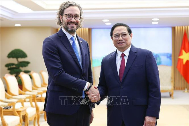 Premier vietnamita recibe a ministro argentino de Relaciones Exteriores, Comercio Internacional y Culto ảnh 1 Premier vietnamita recibe a ministro argentino de Relaciones Exteriores, Comercio Internacional y Culto ảnh 1
