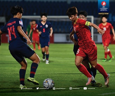 Derrota selección femenina de fútbol vietnamita sub19 a Tailandia en campeonato asiático ảnh 1