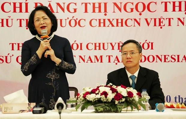 Visita vicepresidenta de Vietnam embajada nacional en Indonesia ảnh 1