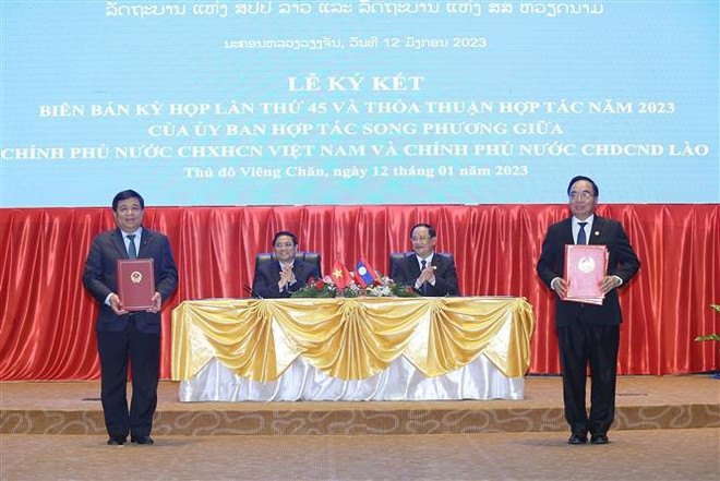 Efectúan 45ª Reunión del Comité Gubernamental entre Vietnam y Laos ảnh 2 Efectúan 45ª Reunión del Comité Gubernamental entre Vietnam y Laos ảnh 2