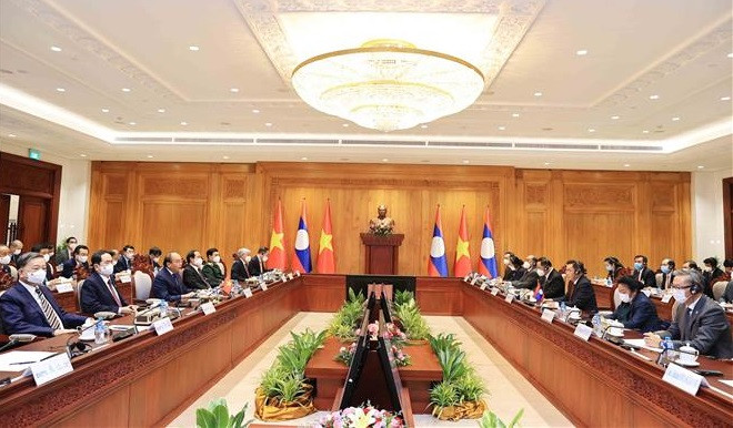 Presidente de Vietnam dialoga con titular del Parlamento de Laos ảnh 1