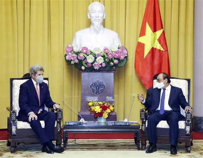 Presidente vietnamita recibe al enviado especial de EE.UU. para el cambio climático ảnh 1 Presidente vietnamita recibe al enviado especial de EE.UU. para el cambio climático ảnh 1