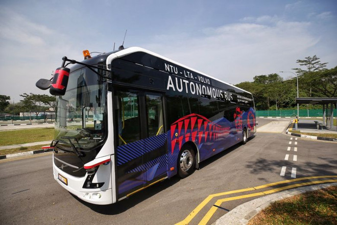 Presentan en Singapur primer autocar eléctrico no tripulado en el mundo ảnh 1 Presentan en Singapur primer autocar eléctrico no tripulado en el mundo ảnh 1