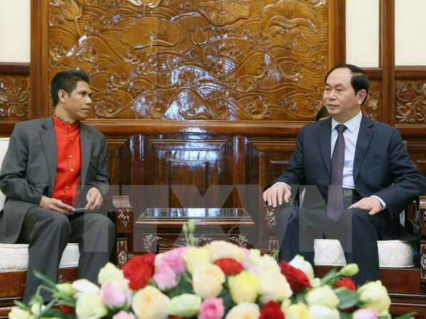 Presidente vietnamita recibe a embajador de Timor Leste ảnh 1 Presidente vietnamita recibe a embajador de Timor Leste ảnh 1
