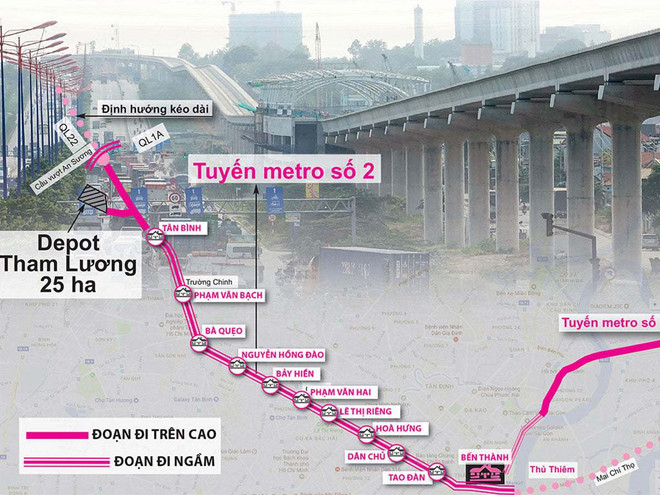 Construcción del metro 2 en Ciudad Ho Chi Minh concluirá en 2030 ảnh 1 Construcción del metro 2 en Ciudad Ho Chi Minh concluirá en 2030 ảnh 1