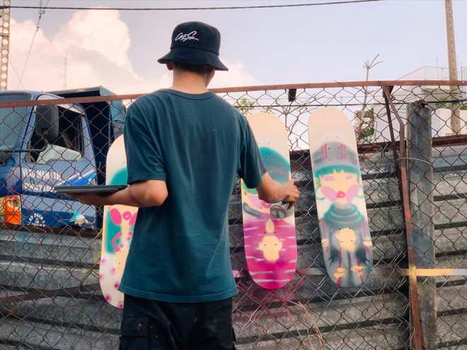 Organizan primera exposición sobre arte de patineta en Vietnam ảnh 1