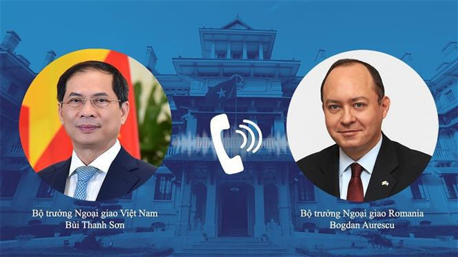 Canciller vietnamita sostiene conversación telefónica con su homólogo rumano ảnh 1 Canciller vietnamita sostiene conversación telefónica con su homólogo rumano ảnh 1