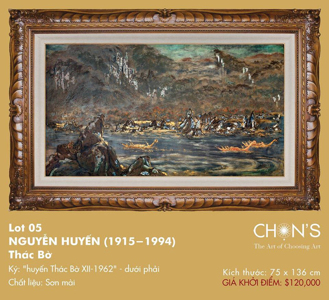 Pintura de laca subastada por un récord de 280 mil dólares en Vietnam ảnh 1