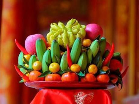 Bandeja de cinco frutas en el Año Nuevo Lunar ảnh 1 Bandeja de cinco frutas en el Año Nuevo Lunar ảnh 1