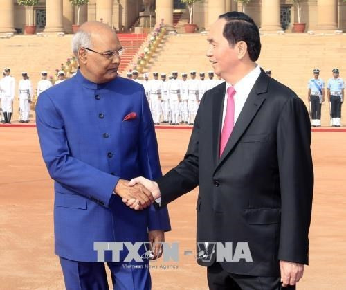 Presidentes de Vietnam e India mantienen conversaciones ảnh 1 Presidentes de Vietnam e India mantienen conversaciones ảnh 1