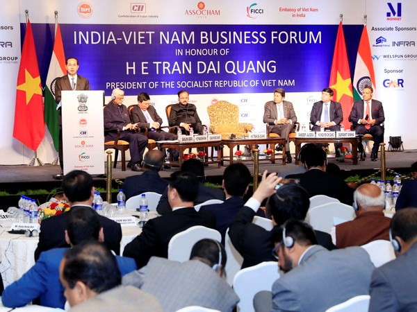 Presidente Tran Dai Quang interviene en Foro Empresarial Vietnam- la India ảnh 1 Presidente Tran Dai Quang interviene en Foro Empresarial Vietnam- la India ảnh 1