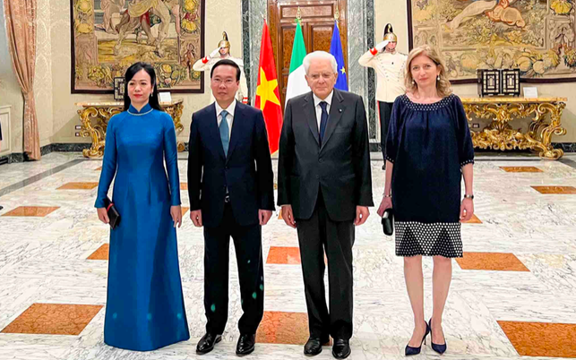 Presidente vietnamita asiste a banquete de Estado en Italia ảnh 1 Presidente vietnamita asiste a banquete de Estado en Italia ảnh 1