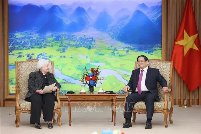 Premier vietnamita recibe a secretaria de Tesoro de EE.UU. ảnh 2