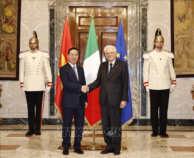 Presidente vietnamita sostiene conversaciones con su homólogo italiano ảnh 2 Presidente vietnamita sostiene conversaciones con su homólogo italiano ảnh 2