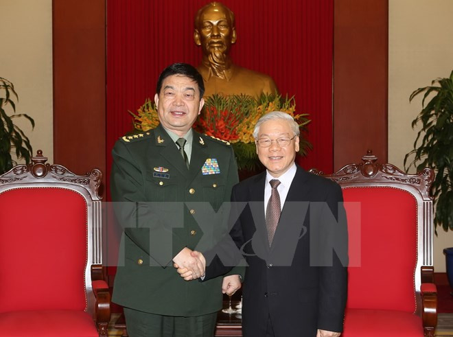 Secretario general del PCV recibe al ministro de Defensa de China ảnh 1 Secretario general del PCV recibe al ministro de Defensa de China ảnh 1