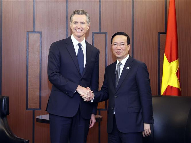Presidente de Vietnam recibe al gobernador del estado de California ảnh 1 Presidente de Vietnam recibe al gobernador del estado de California ảnh 1
